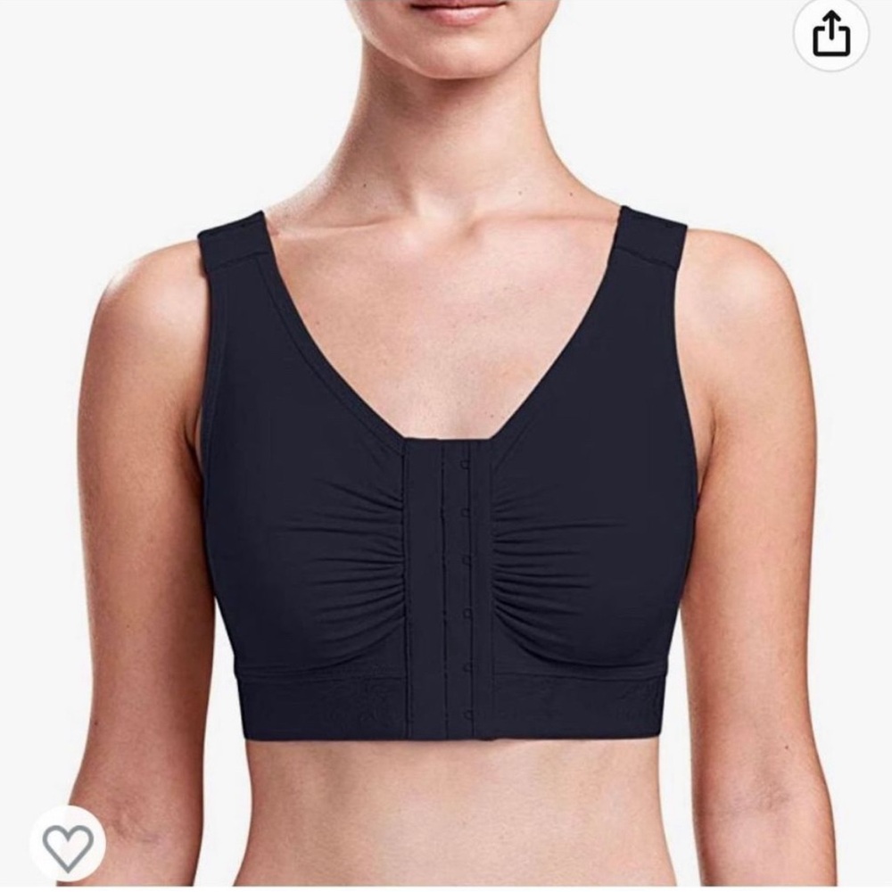 marena recovery flexfit shirred front bra style b2 black 32 AA/AB